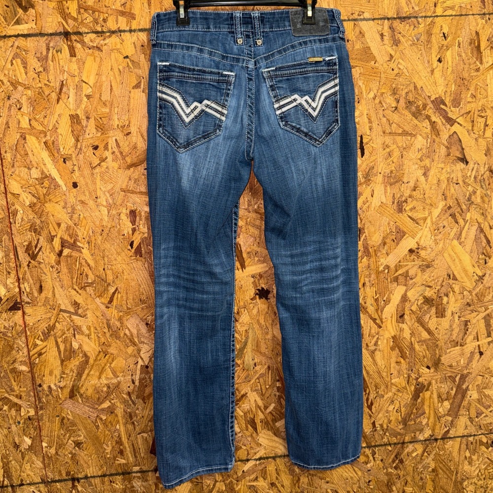 Buckle SALVAGE Mayhem Straight Jeans Embroidered Pocket Design Streetwear  30x32